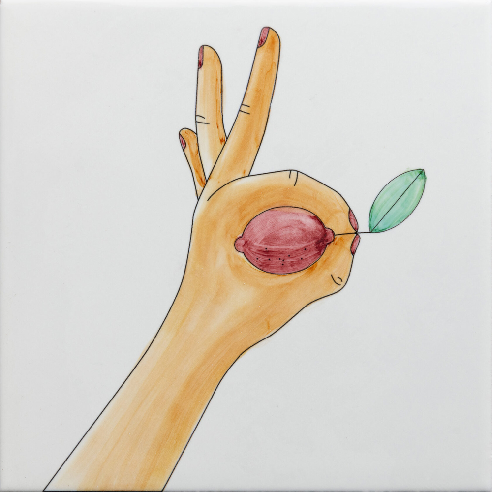 Плитка дизайнерская с рисунком Лимон