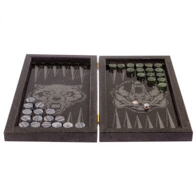 Подарочные нарды из натурального камня с гравировкой Backgammon from Stone
