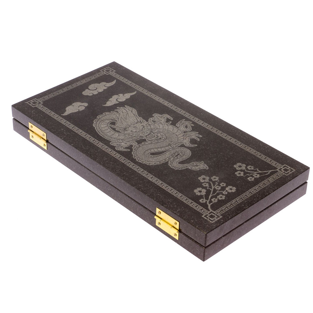 Подарочные нарды из натурального камня с гравировкой Backgammon from Stone