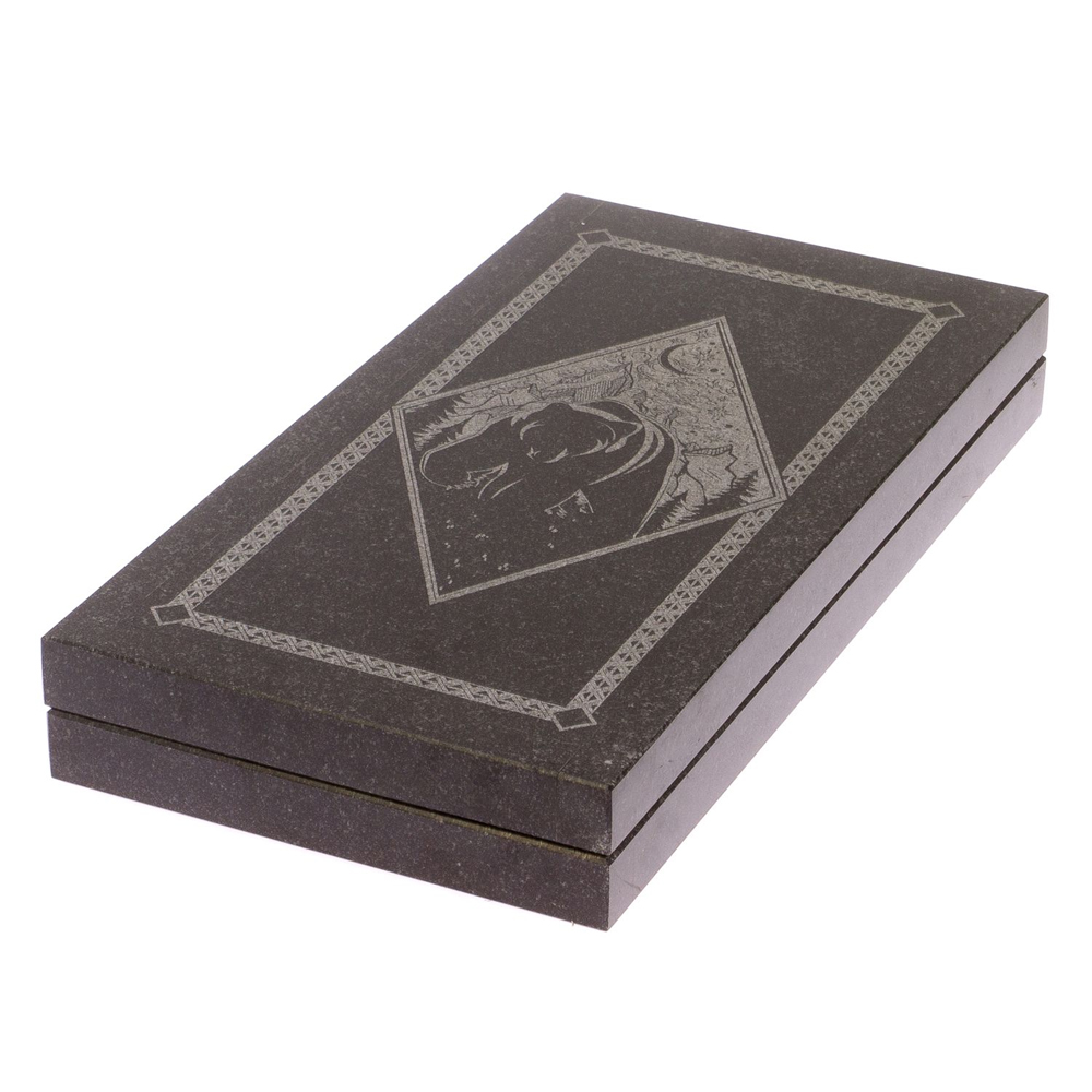 Подарочные нарды из натурального камня с гравировкой Backgammon from Stone