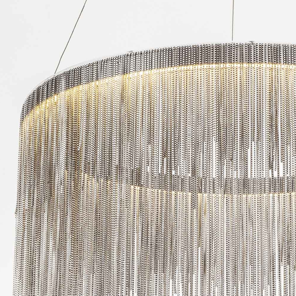 Подвесная кольцевая люстра с металлическими цепочками Fringe Chain Horizontal Ring Light