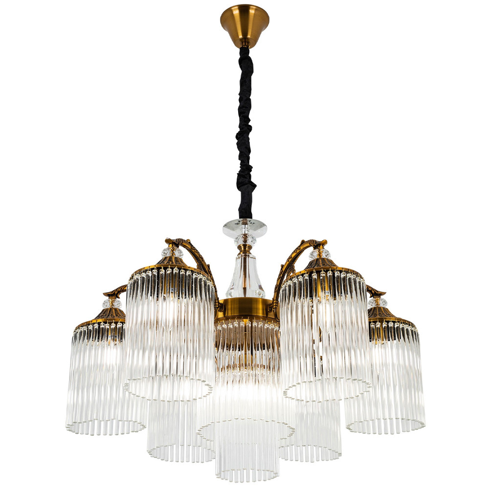 Подвесная люстра с плафонами с виде трубчатых хрустальных подвесок Cadice Chandelier 7