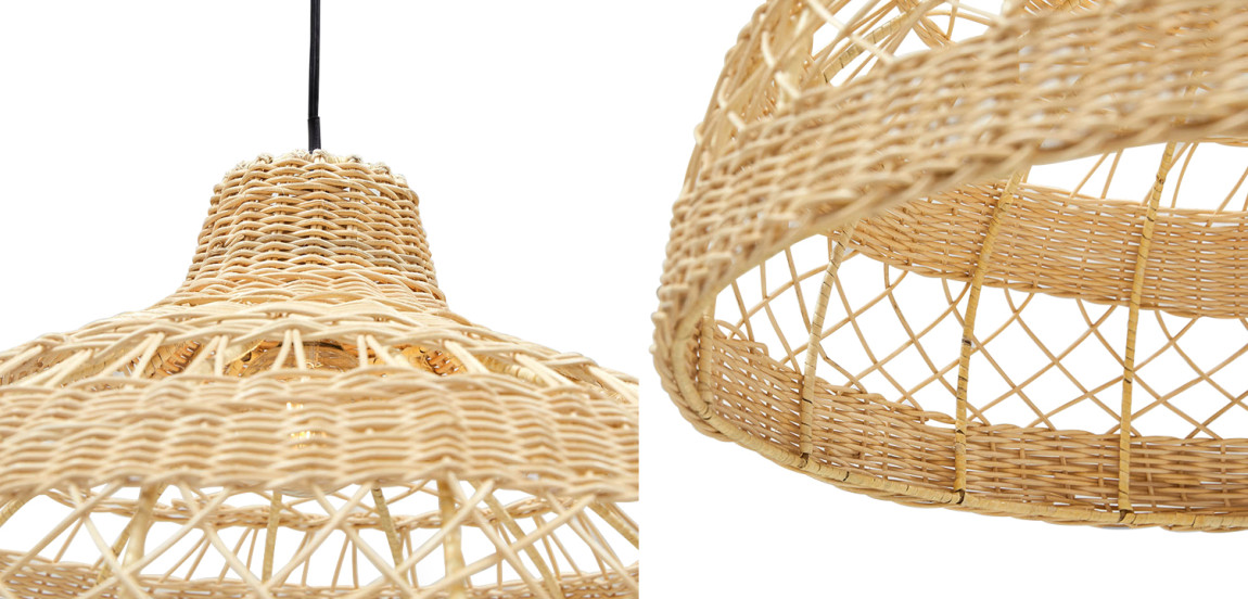 Подвесная люстра с плетеным абажуром Eman Wicker Chandelier
