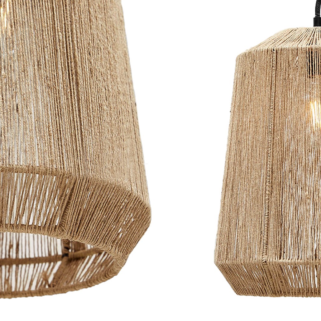 Подвесная люстра с плетеным плафоном Uma Wicker Chandelier