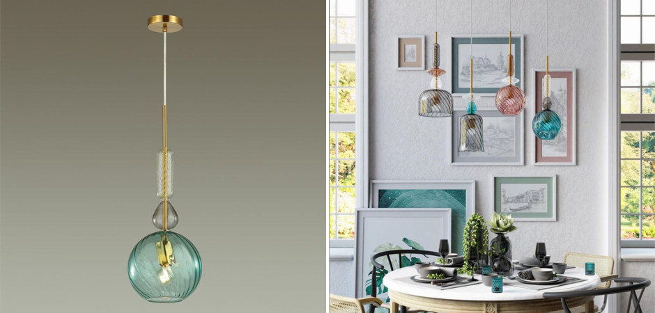 Подвесной Geometry Glass Бирюзовый