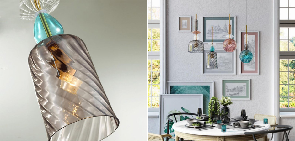 Подвесной Geometry Glass Голубой