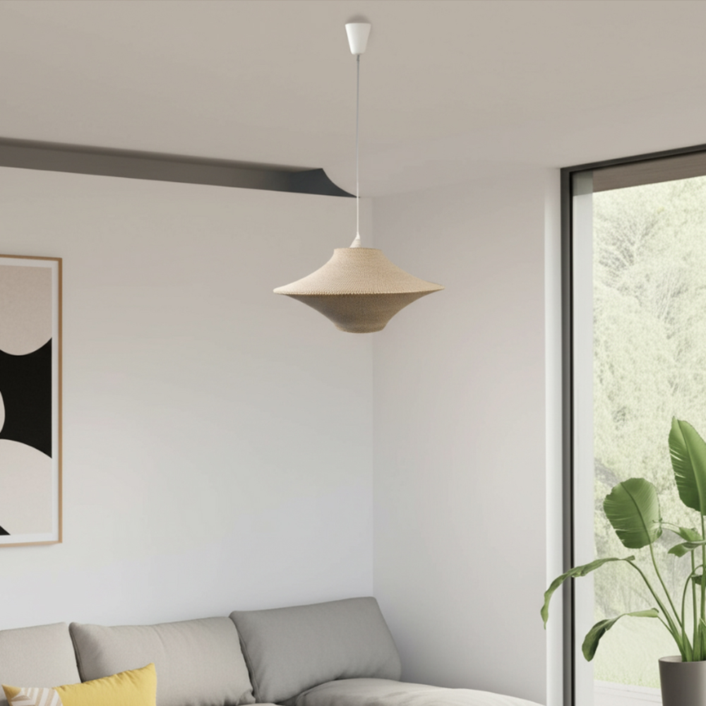 Подвесной вязаный бежевый светильник «Звезда Востока 01»