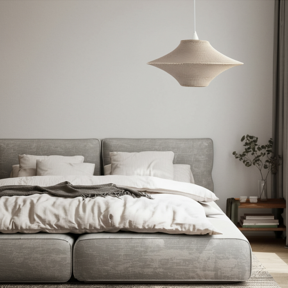 Подвесной вязаный бежевый светильник «Звезда Востока 01»