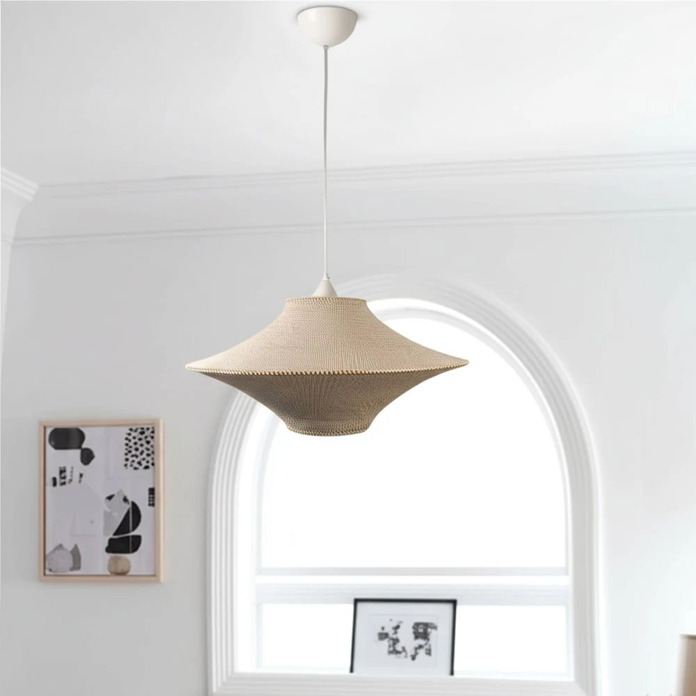 Подвесной вязаный бежевый светильник «Звезда Востока 01»