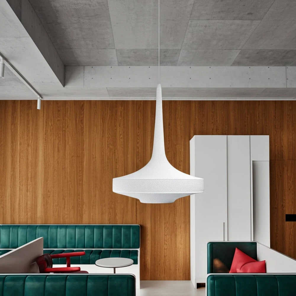 Подвесной вязаный белый светильник «Лампа Марракеша»