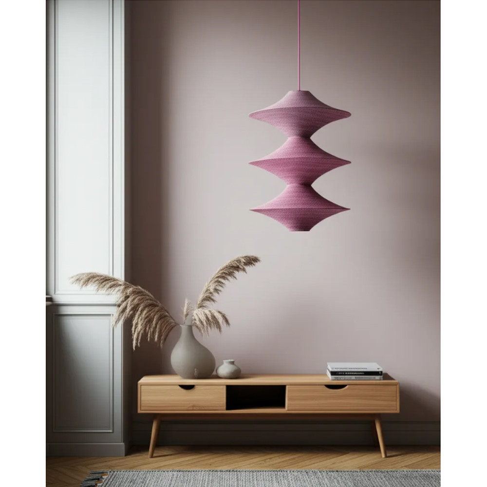 Подвесной вязаный розовый светильник «Звезда Востока 03»