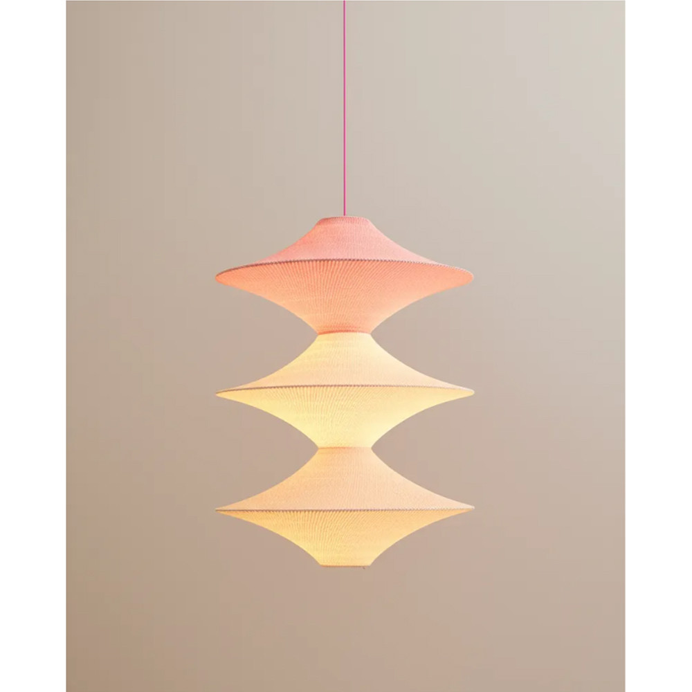 Подвесной вязаный розовый светильник «Звезда Востока 03»