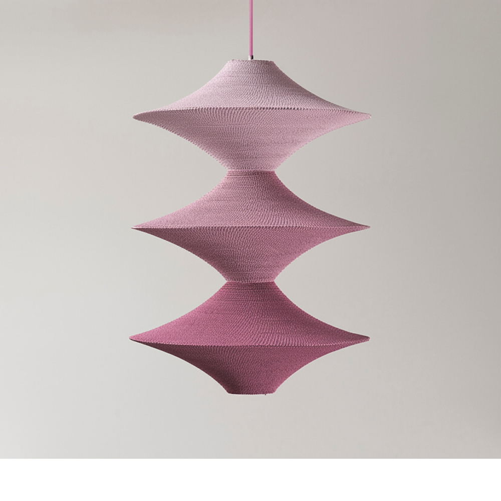 Подвесной вязаный розовый светильник «Звезда Востока 03»