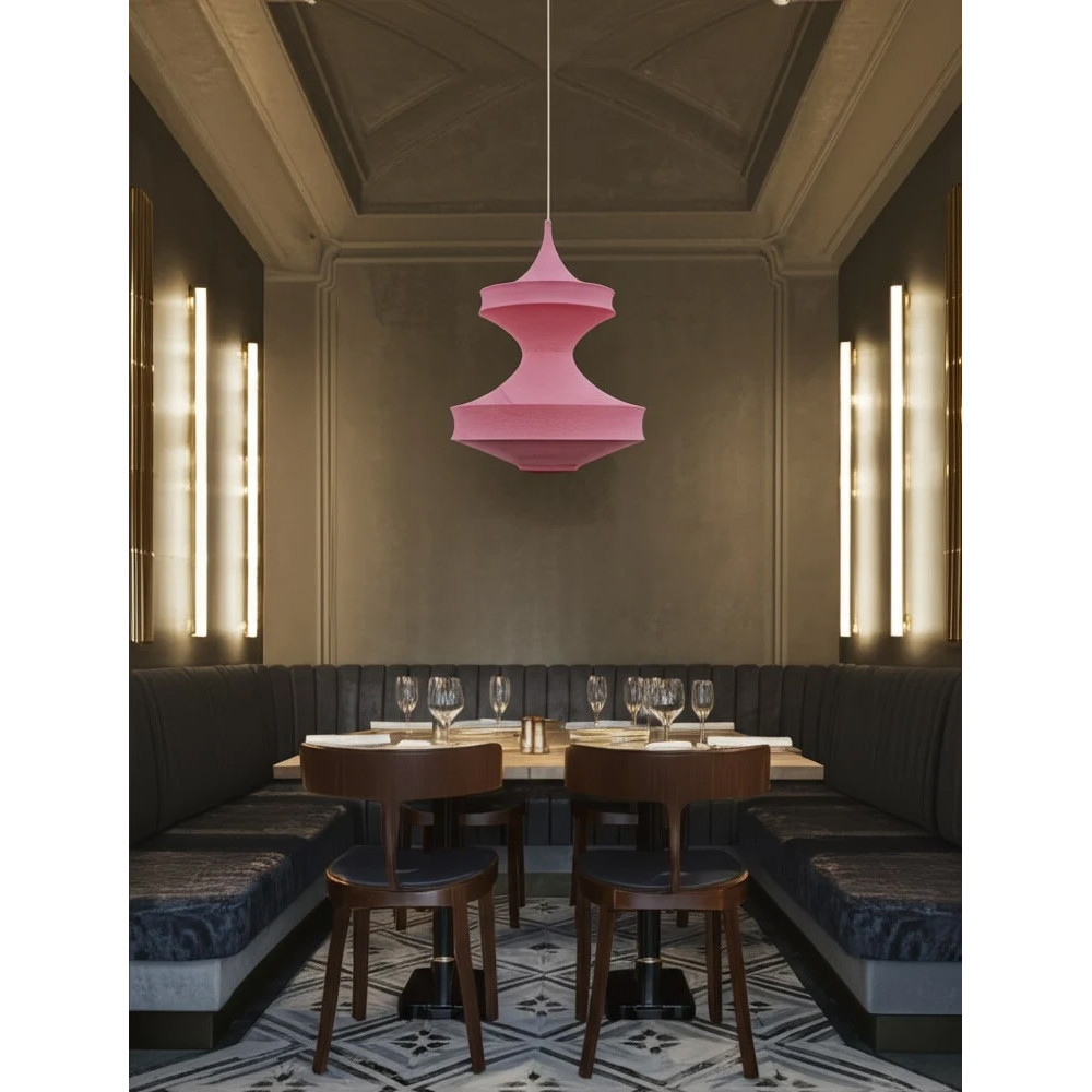 Подвесной вязаный розовый светильник «Моника»