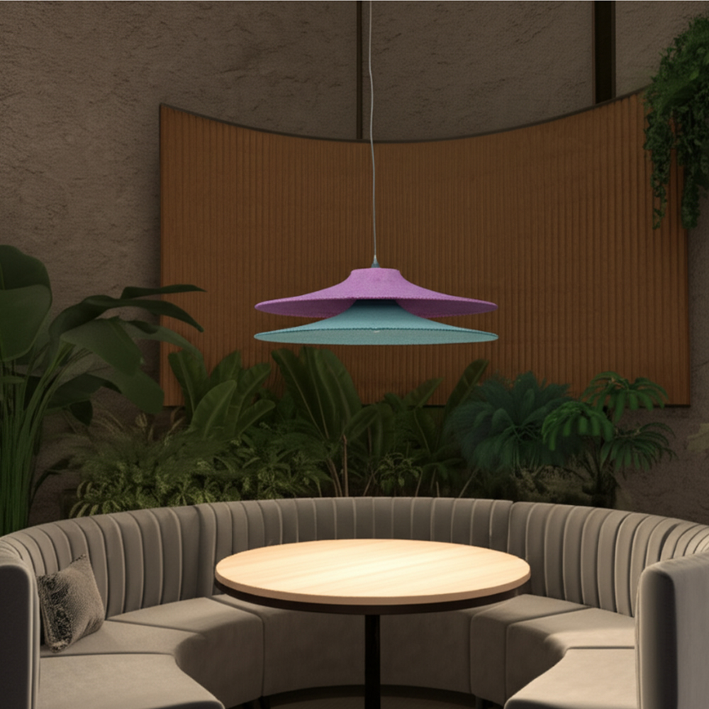 Подвесной вязаный светильник в двухцветном исполнении «Двойной Токио»