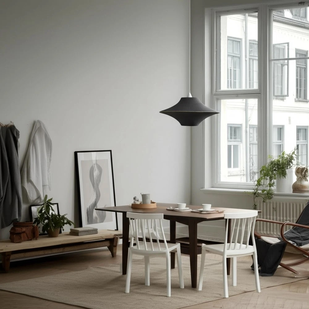 Подвесной вязаный черный светильник «Звезда Востока 01»