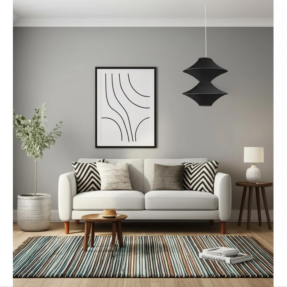 Подвесной вязаный черный светильник «Звезда Востока 02»