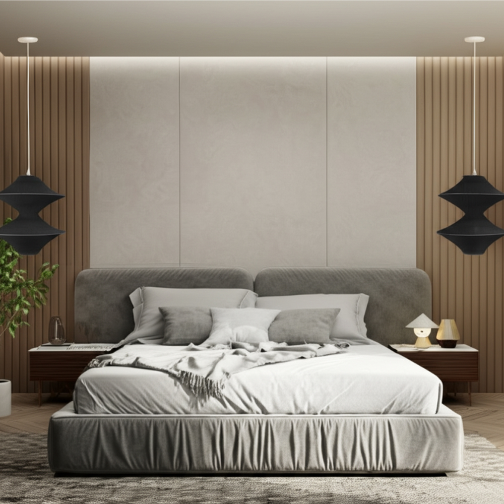 Подвесной вязаный черный светильник «Звезда Востока 02»