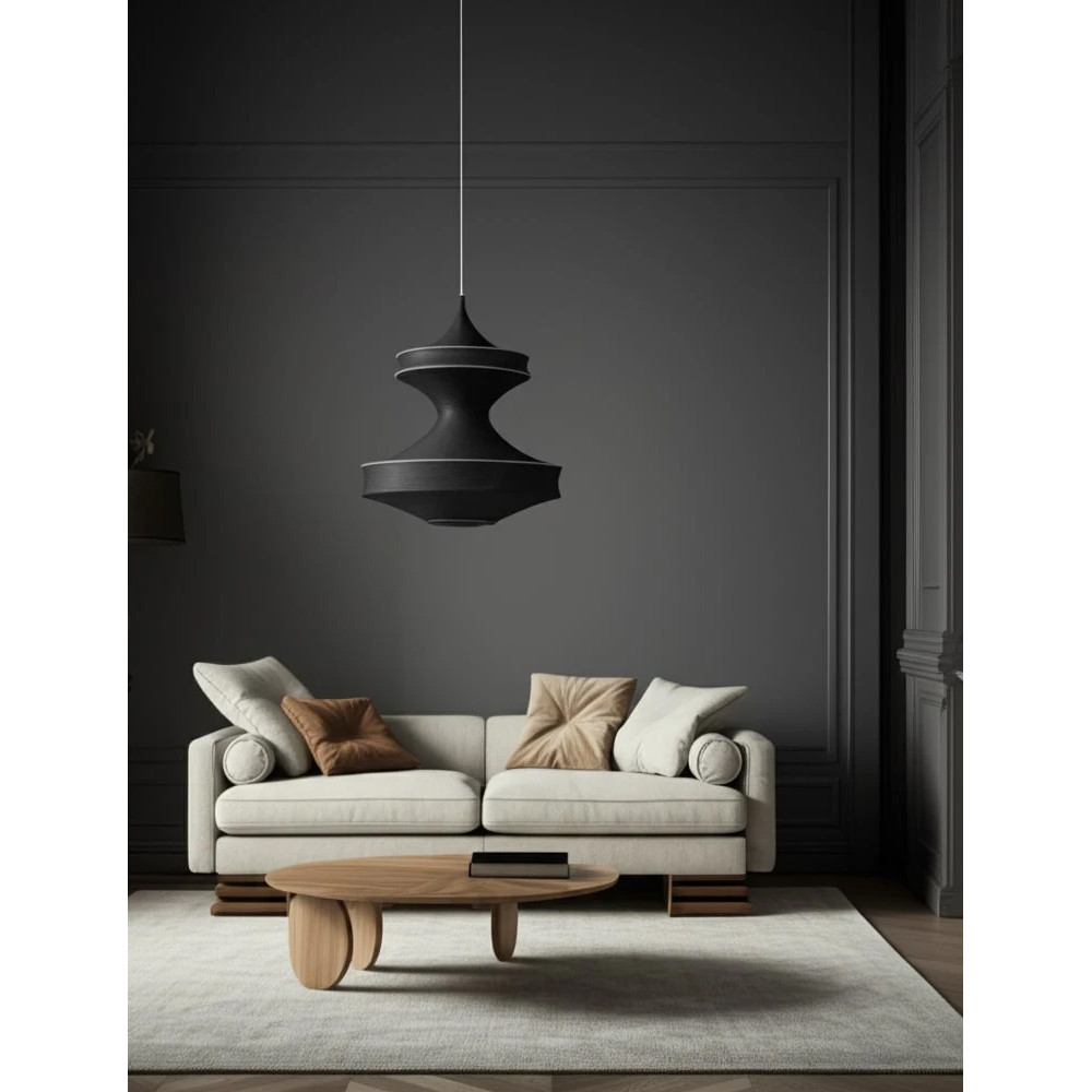 Подвесной вязаный черный светильник «Моника»