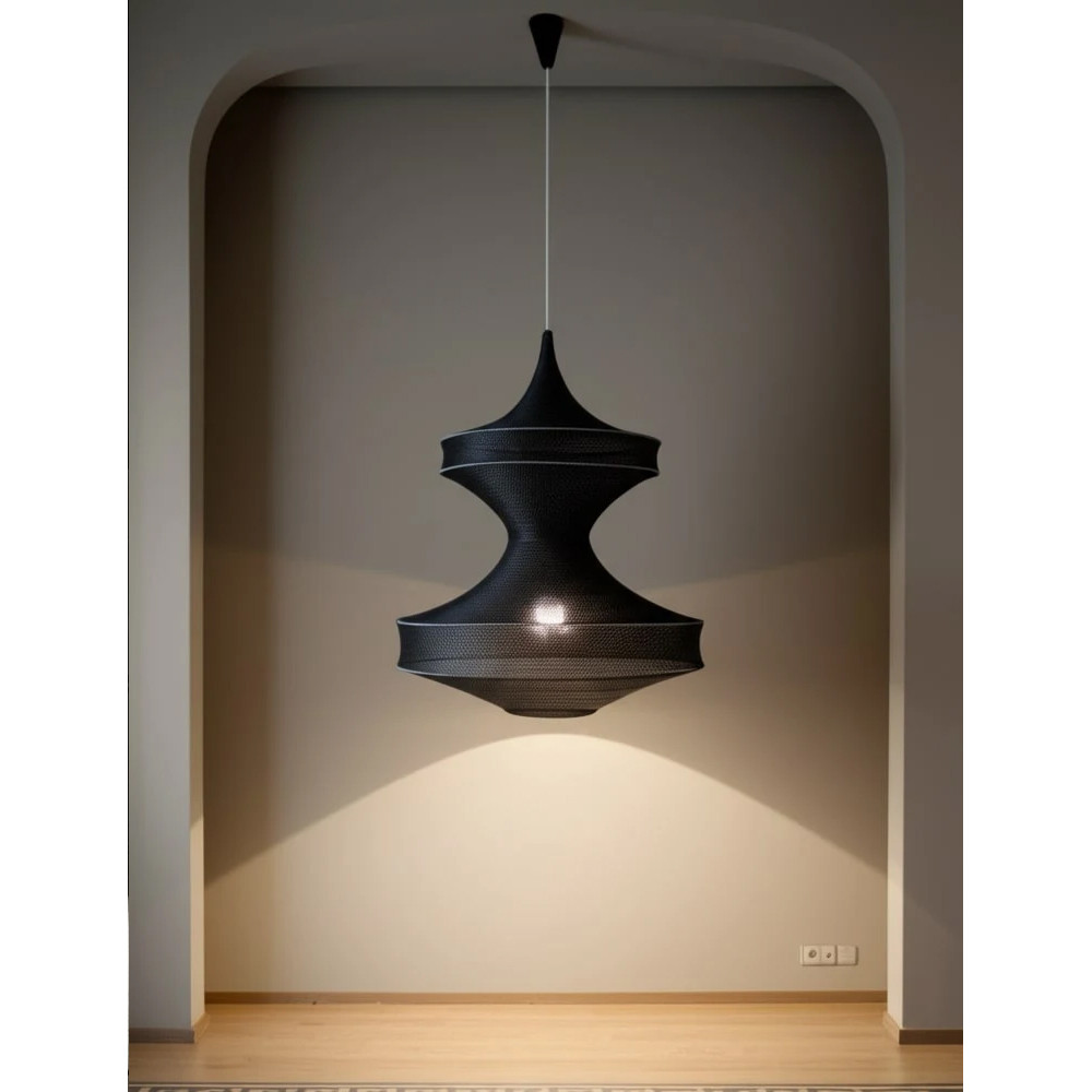 Подвесной вязаный черный светильник «Моника»