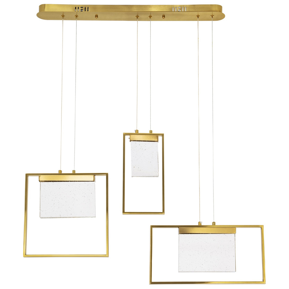 Подвесной геометрический светильник со стеклом Rectangle Geometry Trio Glass Chandelier