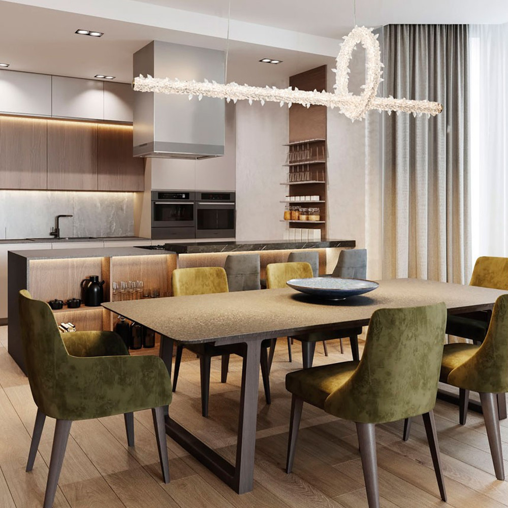 Подвесной линейный светильник Gilbertine Crystals Linear Hanging Lamp