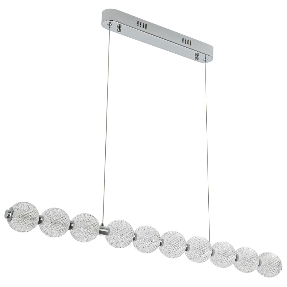 Подвесной линейный светодиодный светильник Crystal Globule Linear Hanging Lamp Chrome