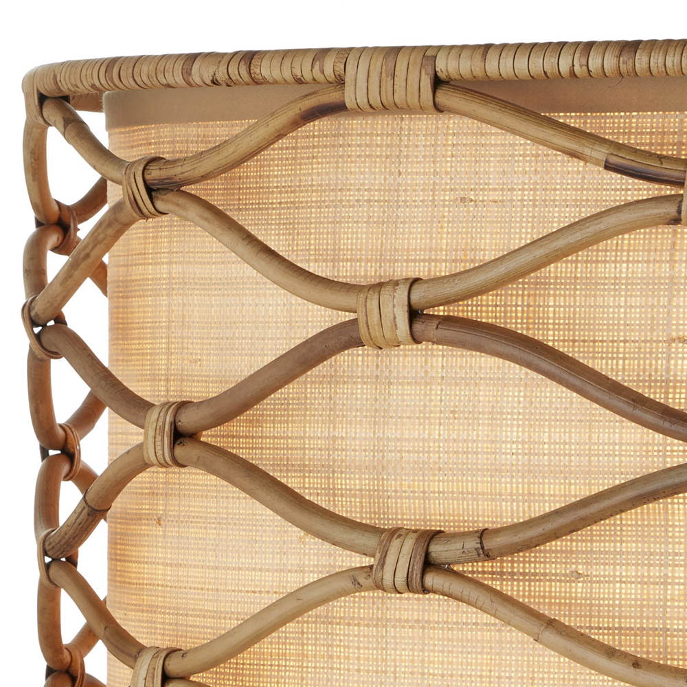 Подвесной светильник из кованого железа и абажуром из ротанга Wicker Furniture