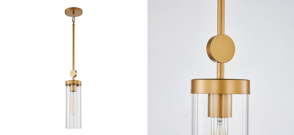 Подвесной светильник  с плафоном из рельефного стекла BEAM OF LIGHT