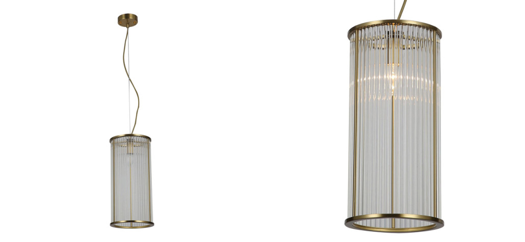 Подвесной светильник  с плафоном из стеклянных трубочек Revolve