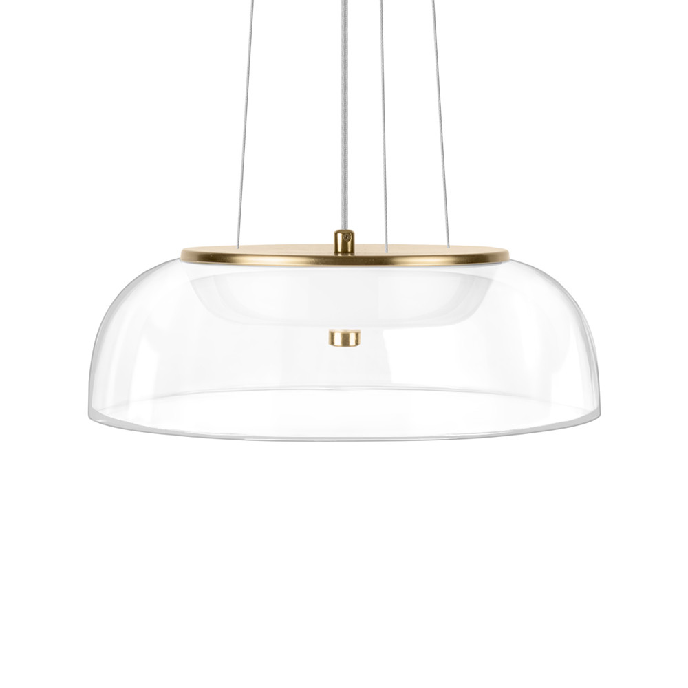 Подвесной светильник  с плоским прозрачным стеклянным плафоном Grada Light