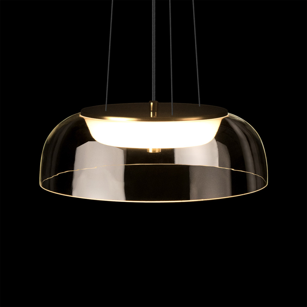 Подвесной светильник с плоским прозрачным стеклянным плафоном Grada Light