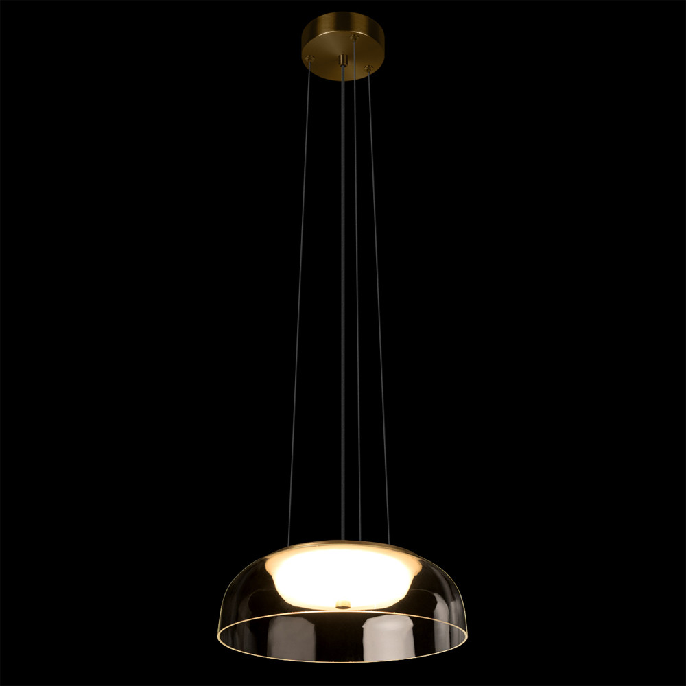 Подвесной светильник с плоским прозрачным стеклянным плафоном Grada Light