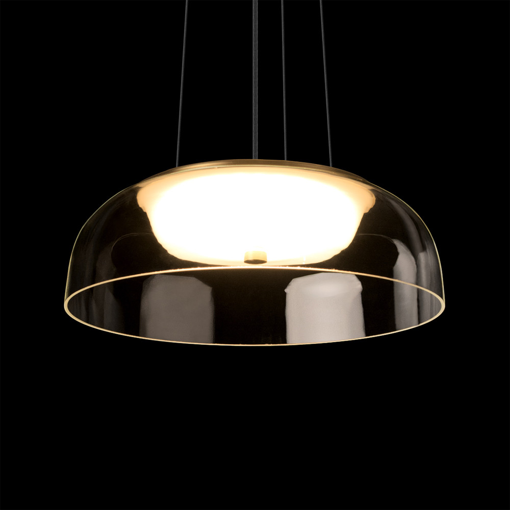 Подвесной светильник с плоским прозрачным стеклянным плафоном Grada Light