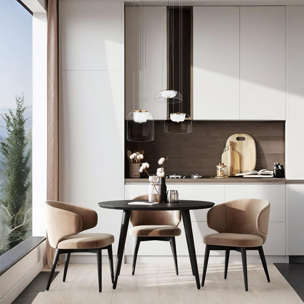 Подвесной светильник  с плоским прозрачным стеклянным плафоном Grada Light