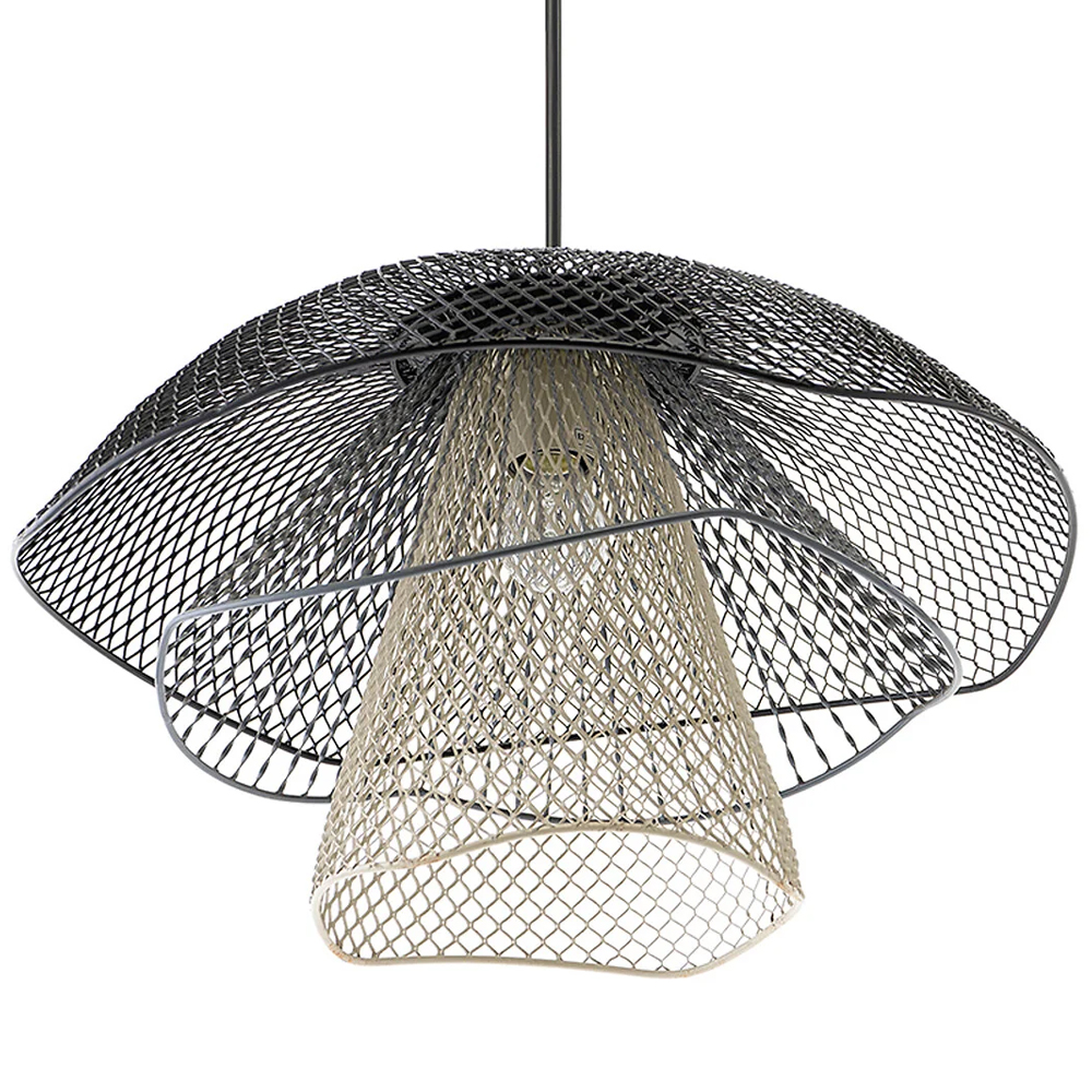 Подвесной светильник Black Grey Mesh Lampshade Hanging Lamp