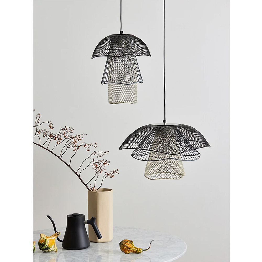 Подвесной светильник Black Grey Mesh Lampshade Hanging Lamp