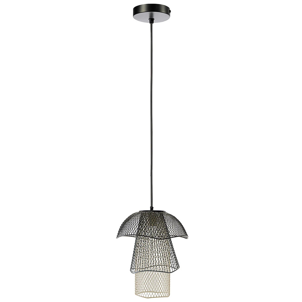 Подвесной светильник Black Grey Mesh Tube Lampshade Hanging Lamp