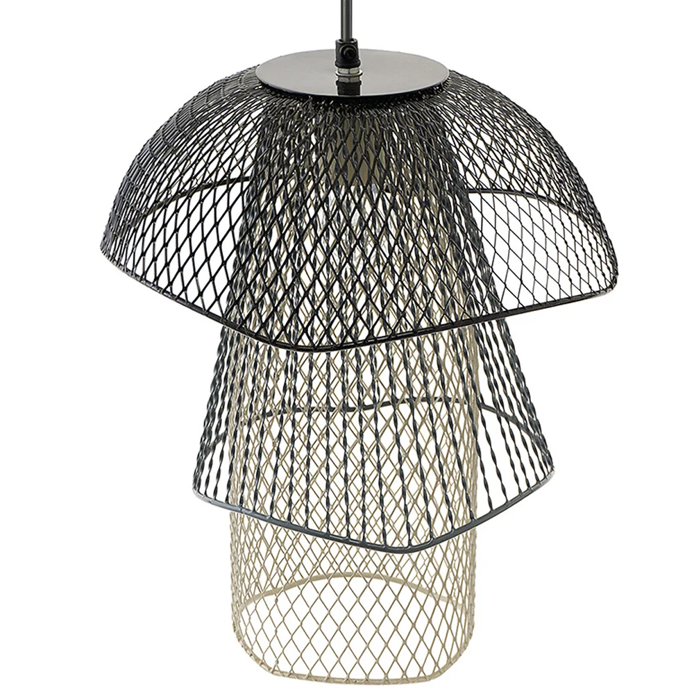 Подвесной светильник Black Grey Mesh Tube Lampshade Hanging Lamp