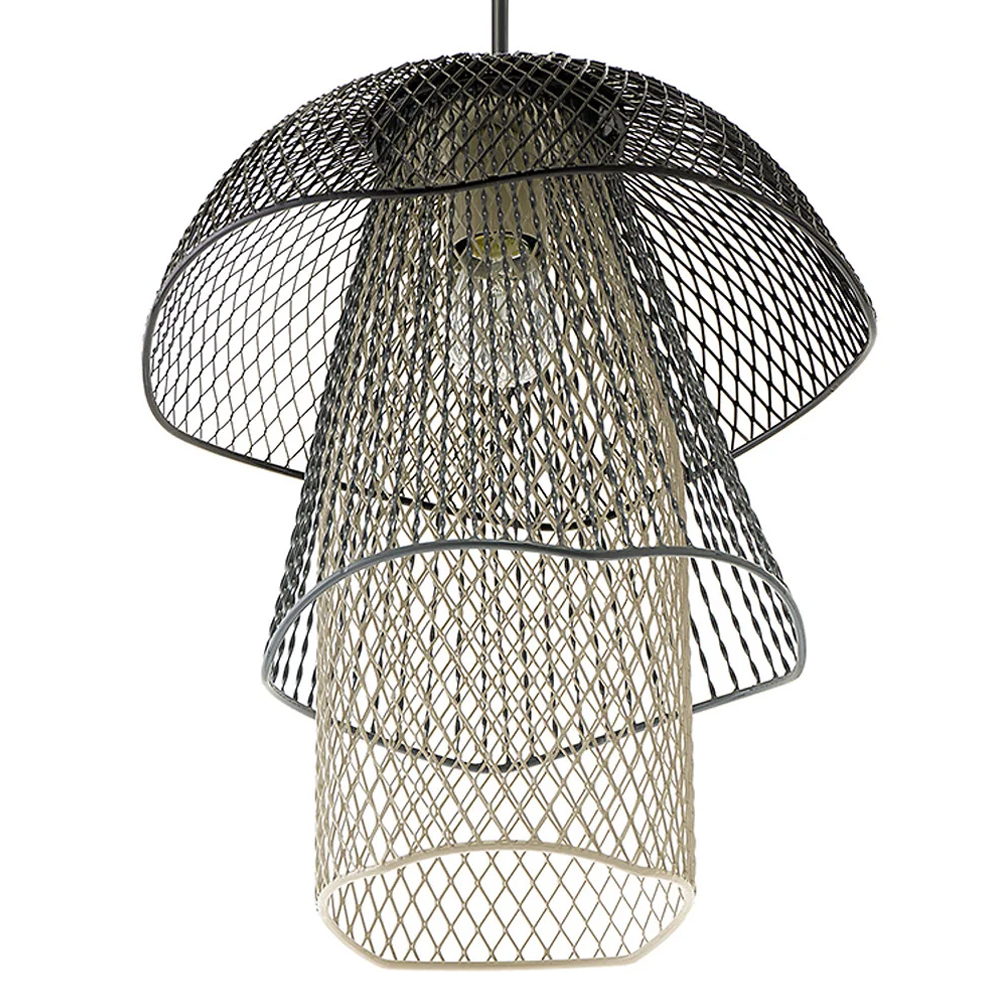 Подвесной светильник Black Grey Mesh Tube Lampshade Hanging Lamp