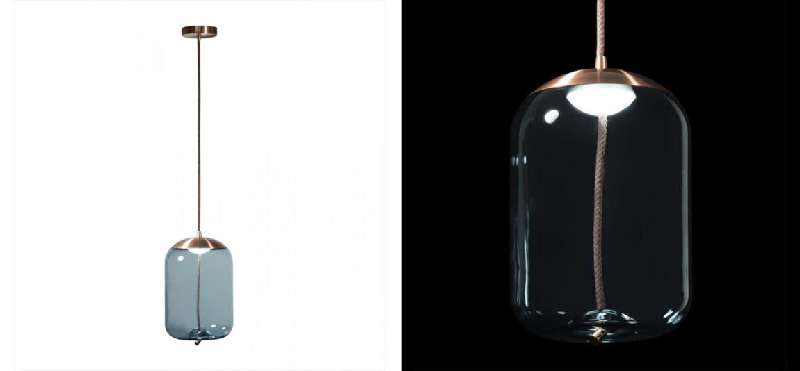 Подвесной светильник Brokis KNOT PC1034 Голубое стекло