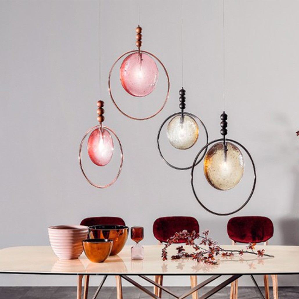 Подвесной светильник c цветным стеклом Tonin Casa Lampada Dreamy