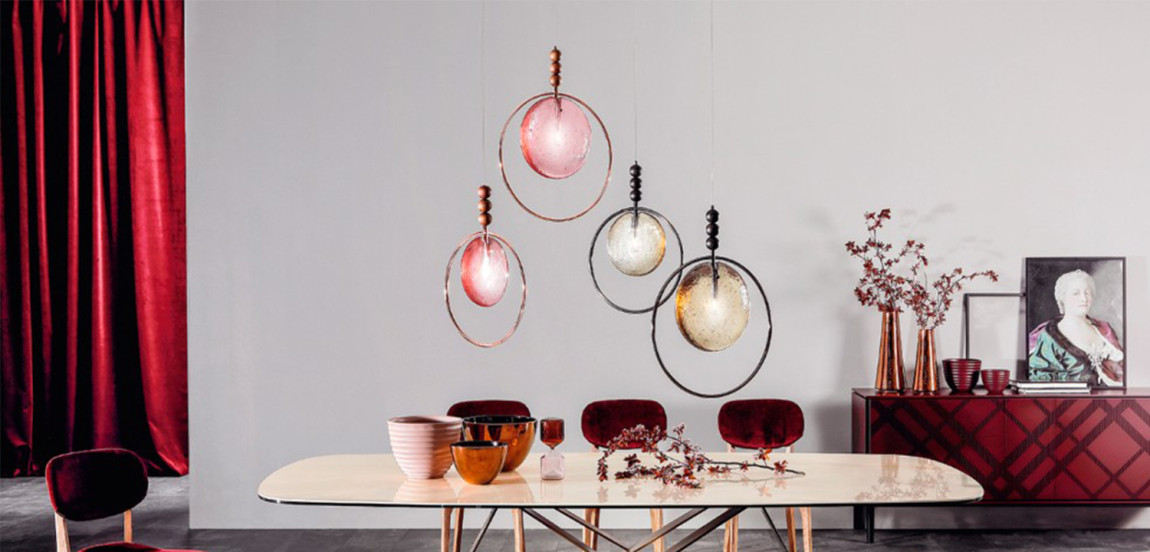 Подвесной светильник c цветным стеклом Tonin Casa Lampada Dreamy