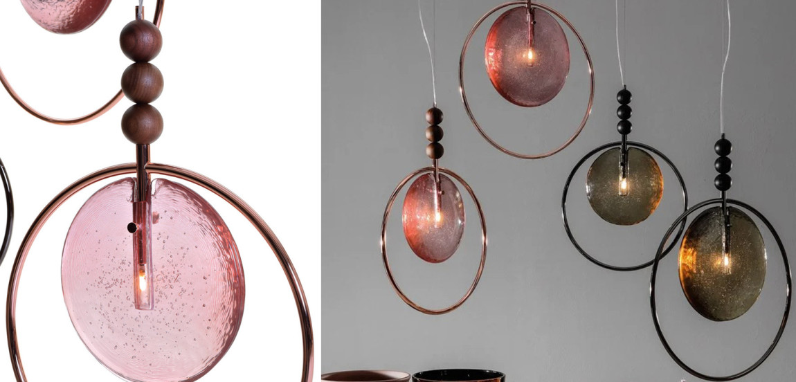 Подвесной светильник c цветным стеклом Tonin Casa Lampada Dreamy