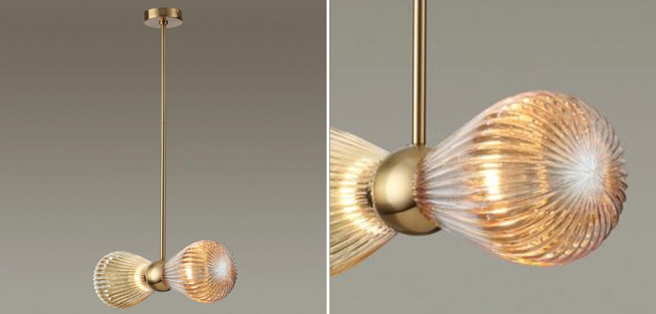 Подвесной светильник Cappadocia Золотой на 2 лампы