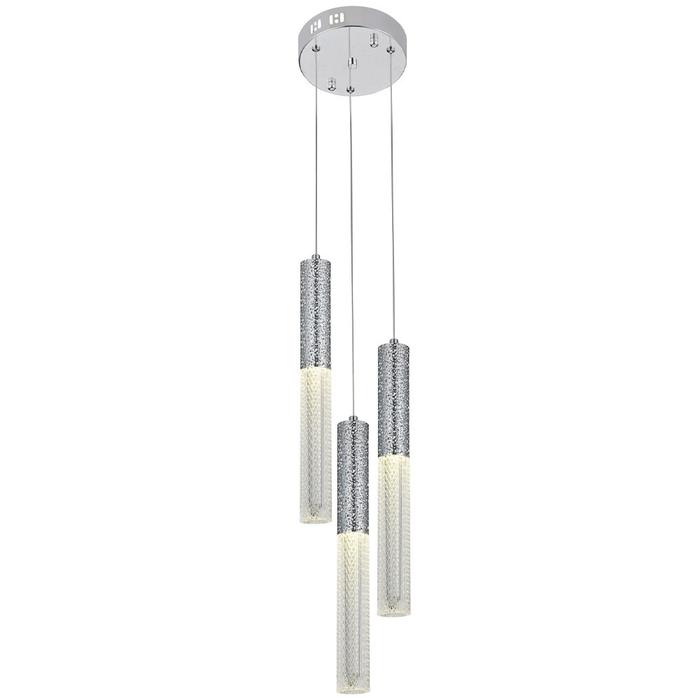 Подвесной светильник Dew Drops Tube Chrome Trio Hanging Lamp