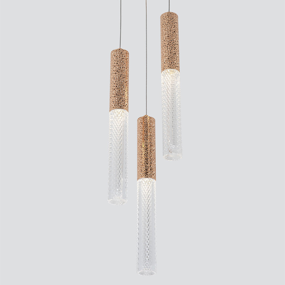 Подвесной светильник Dew Drops Tube Gold Trio Hanging Lamp