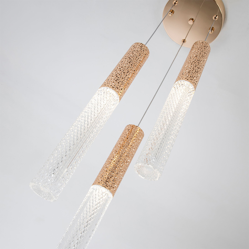 Подвесной светильник Dew Drops Tube Gold Trio Hanging Lamp