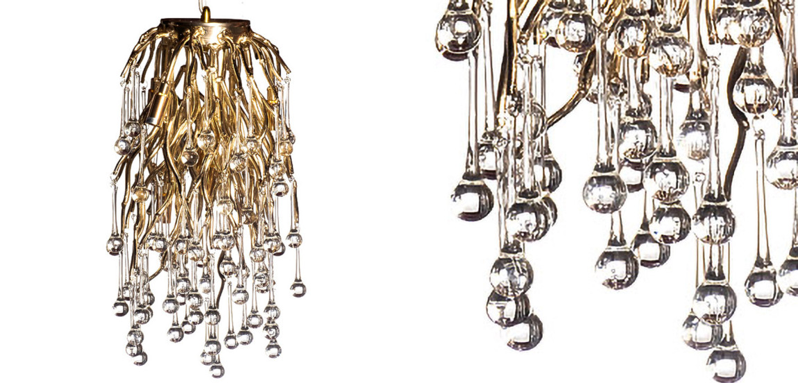 Подвесной светильник Droplet Gold Hanging Lamp