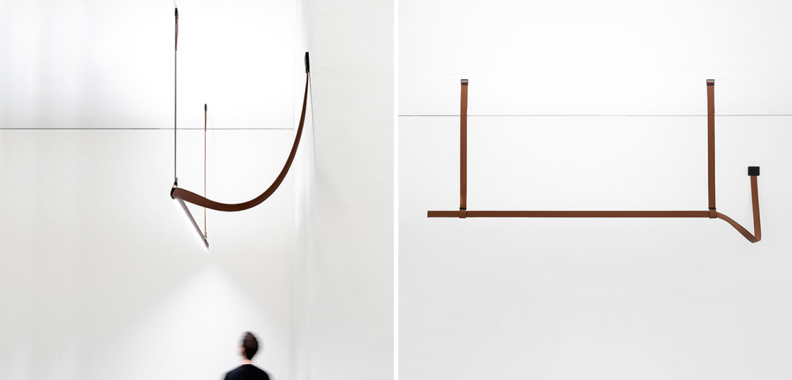 Подвесной светильник Flos Belt pelle naturale Коричневый цвет